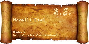 Morelli Etel névjegykártya